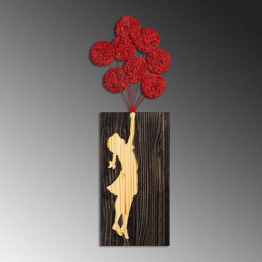 Διακοσμητικό Τοίχου Banksy Βρύο 899skl2664 34x99cm Brown-red Wallity Μέταλλο Ξύλο