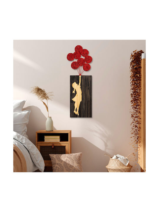 Banksy Wanddekoration Moos 899skl2664 34x99cm Braun-rot Wallity Metall Holz