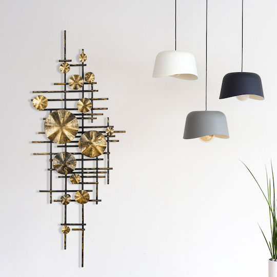 Διακοσμητικό Τοίχου Mihrimah 279enz2533 113x7x44cm Black-gold Wallity Μέταλλο