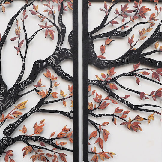 Διακοσμητικό Τοίχου Autumn Vibes Σετ 4τμχ 507atp1201 48x98cm Black-orange Wallity Ατσάλι