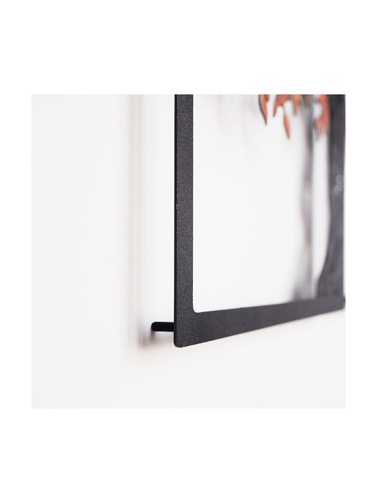 Wall Decor Autumn Vibes Set of 4 Pieces 507atp1201 48x98cm Black-orange Wallity Steel