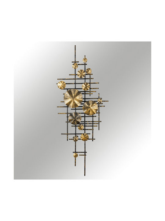 Mihrimah Wall Decor 279enz2533 113x7x44cm Black-gold Wallity Metal