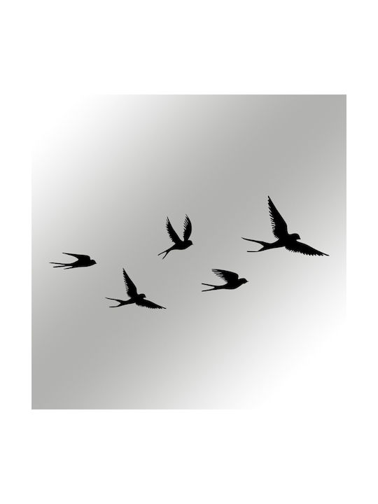 Wallity Wall Decor Silhouette Crow Black Made of Metal 33x22.5cm 5 Pieces