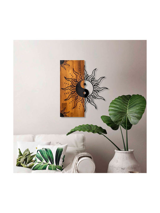 Asir Group Artă Mixtă 3D Negru Din Lemn 58x3x50cm