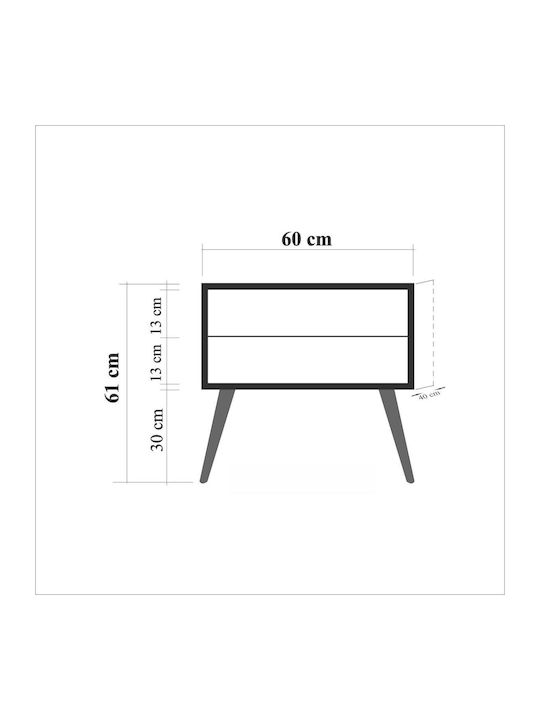 Комод Дървен Многоцветен 60x40x61см