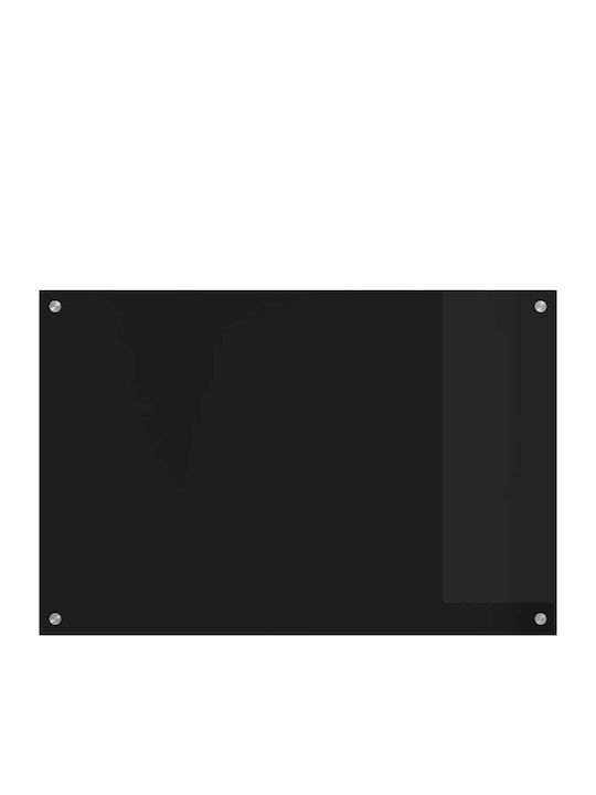 Vidaxl Kitchen Back Panel Black 90 x 60 x 0.8 cm Tempered Glass
