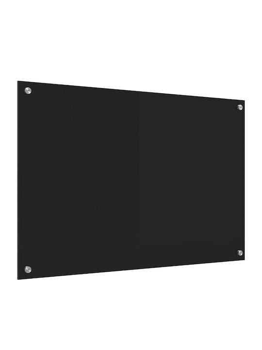 Vidaxl Kitchen Back Panel Black 90 x 60 x 0.8 cm Tempered Glass