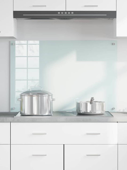 Vidaxl Kitchen Back Panel White 90 x 60 x 0.8 cm Tempered Glass