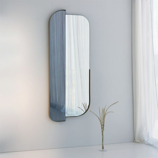 Aberto Design Day & Night Καθρέπτης Τοίχου Ολόσωμος με Χρυσό Μεταλλικό Πλαίσιο 130x60cm
