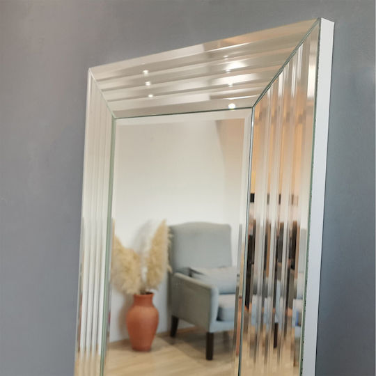 Aberto Design Oglindă de Perete De Corp Întreg cu Gri Ramă din Lemn 120x40cm 1buc