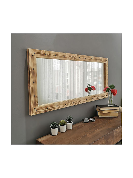 Aberto Design Wall Mirror with White Wooden Frame 110x50cm 1pcs