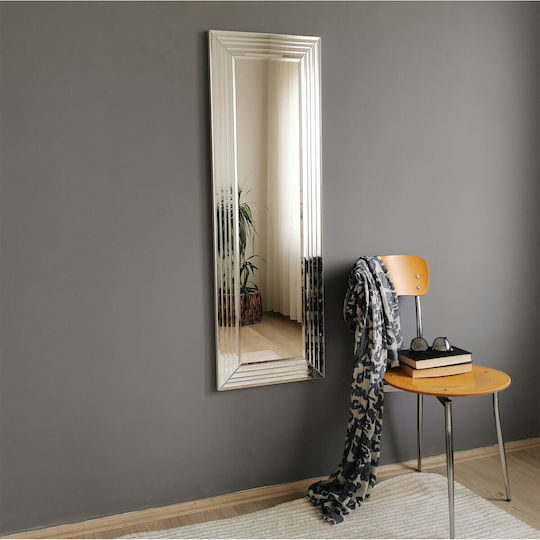 Aberto Design Oglindă de Perete De Corp Întreg cu Gri Ramă din Lemn 120x40cm 1buc