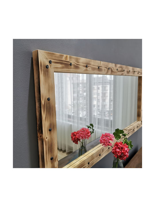 Aberto Design Wall Mirror with White Wooden Frame 110x50cm 1pcs