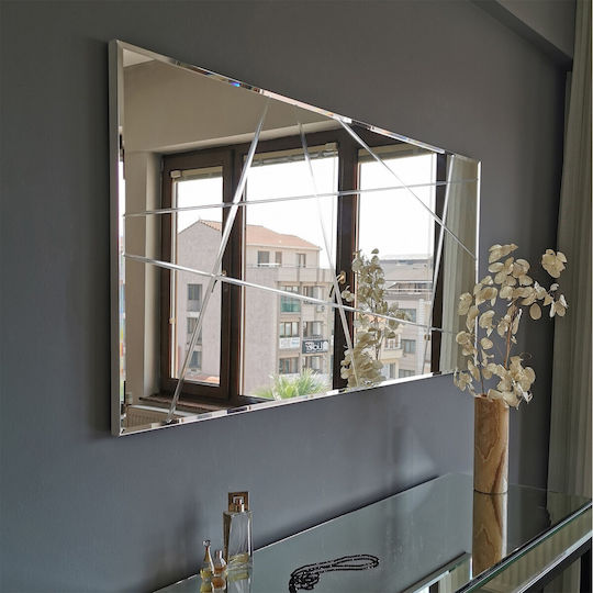 Aberto Design Като Огледало за Стена Пълноразмерно с Сив Дърво Рамка 130x62см 1бр