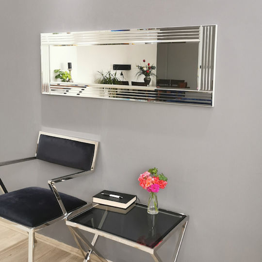 Aberto Design Като Огледало за Стена Пълноразмерно с Сив Дърво Рамка 120x40см 1бр