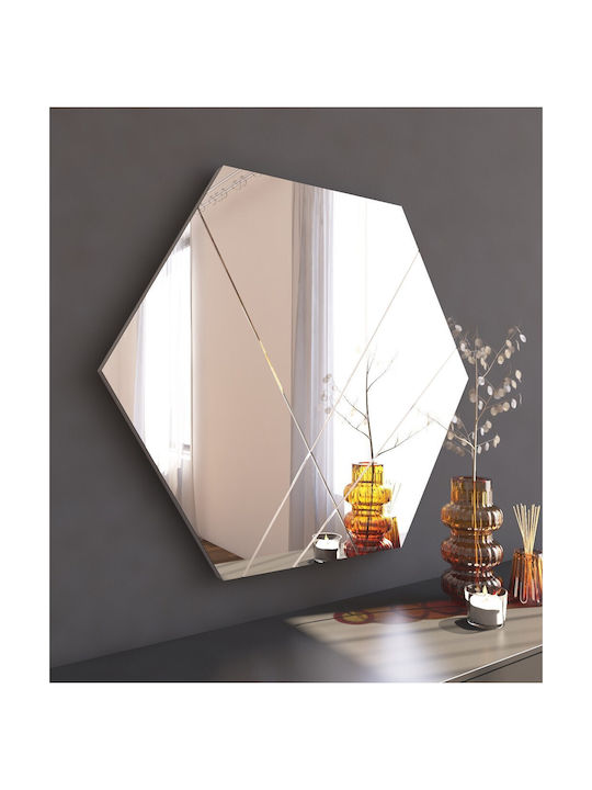 Καθρέπτης Τοίχου Saga 116sam1123 70x2,2x60cm White Hanah Home Mdf
