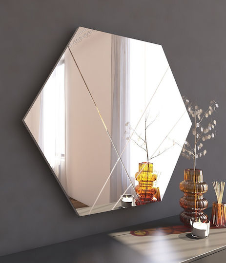 Oglindă de Perete Saga 116sam1123 70x2.2x60cm Alb Hanah Home MDF
