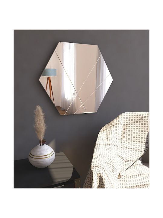 Καθρέπτης Τοίχου Saga 116sam1123 70x2,2x60cm White Hanah Home Mdf
