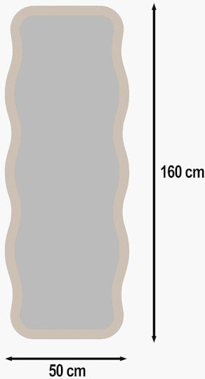 Стенно огледало Aror 116sam1193 50x2.2x86см Пясък Hanah Home MDF