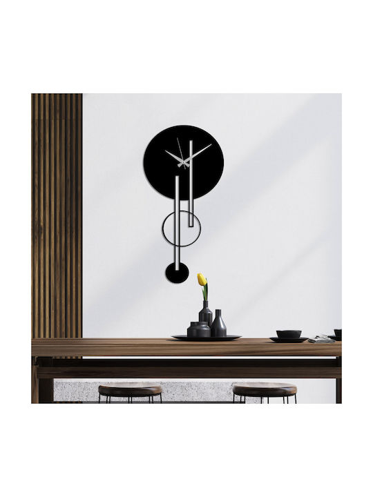 Wallity Ρολόι Τοίχου Μεταλλικό Μαύρο 96x49cm