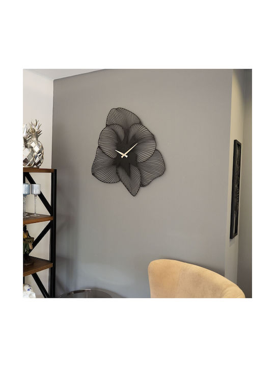 Wallity Ceas de Perete Metalic Negru Ø49cm