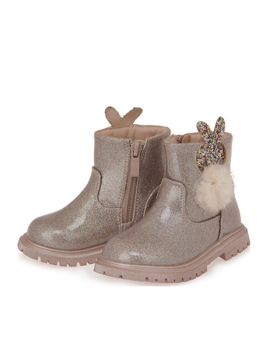 Kids Boots with Zipper Pink