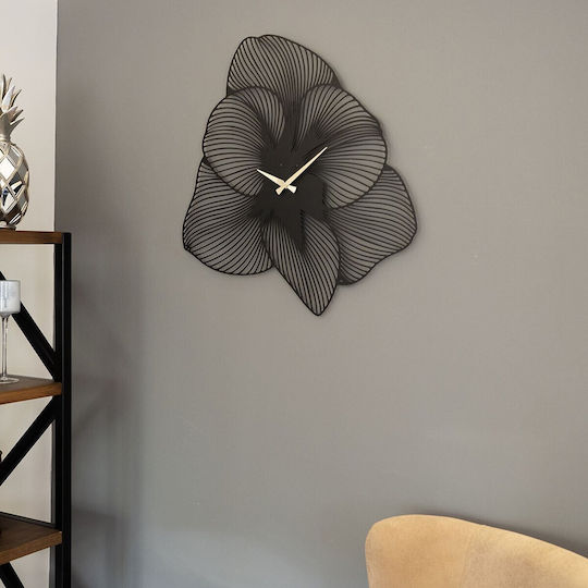 Wallity Ceas de Perete Metalic Negru Ø49cm