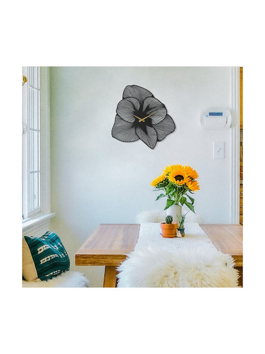 Wallity Ceas de Perete Metalic Negru Ø49cm