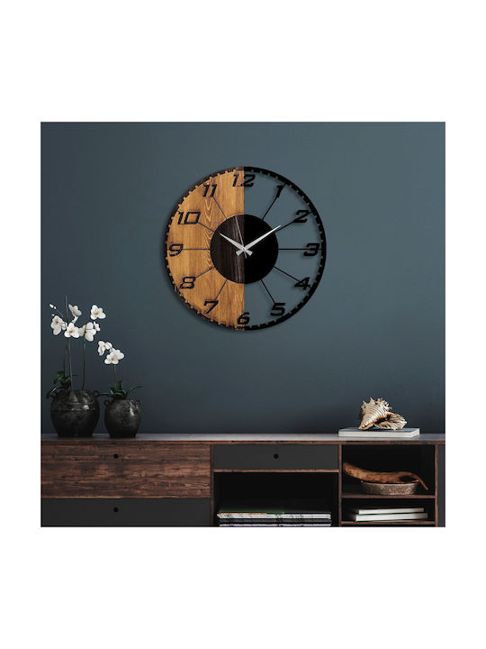 Linear Wall Clock 539tnl1143 56x3x56cm Walnut-black Wallity Metal Wood