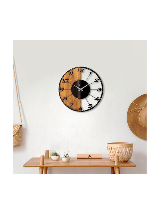 Linear Wall Clock 539tnl1143 56x3x56cm Walnut-black Wallity Metal Wood