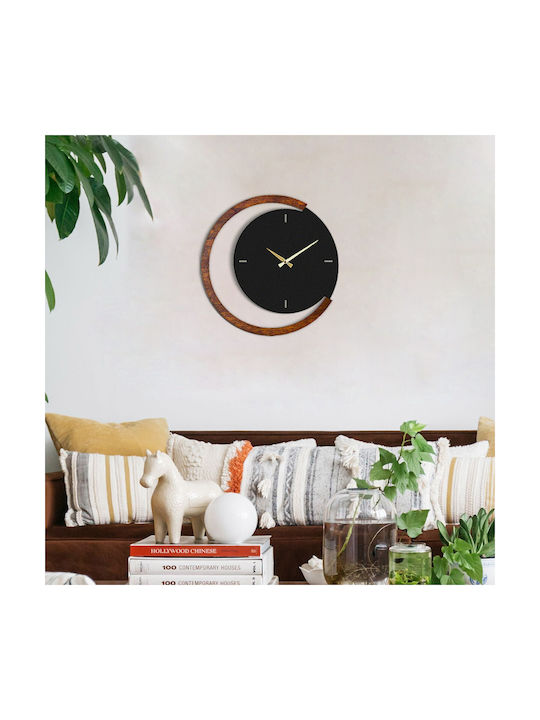 Wallity Ceas De Perete Din Lemn Negru 48x49cm