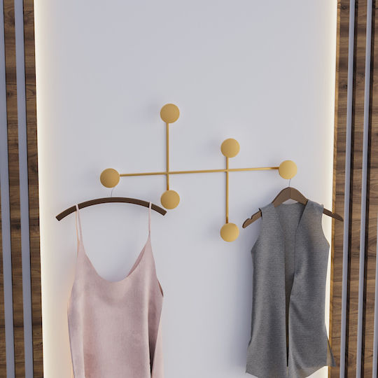 Wall Hanger 6 Positions Dama 494pyt1133 82x60x10cm Gold Wallity Metal