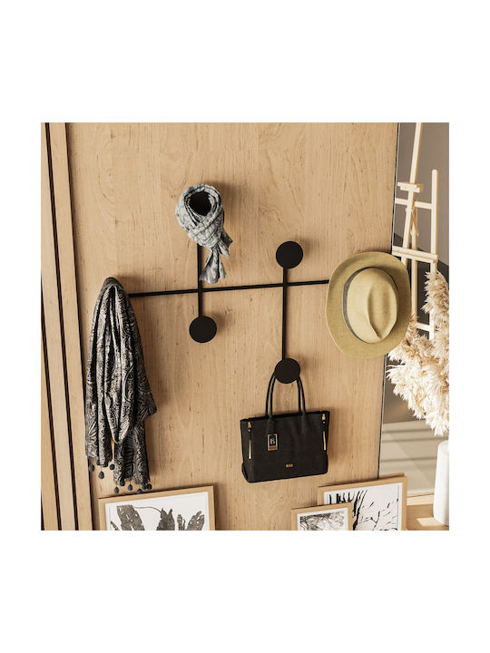 Wall Hanger 6 Positions Dama 494pyt1129 82x60x10cm Black Wallity Metal