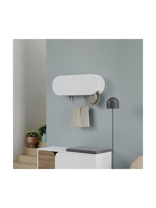 Hanah Home Wandhalterung Metall 6 Haken Weiße 84x28,5x15,5cm