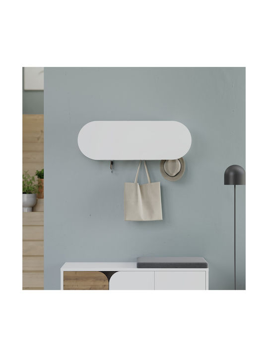 Hanah Home Wandhalterung Metall 6 Haken Weiße 84x28,5x15,5cm