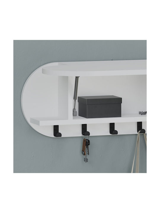Hanah Home Wandhalterung Metall 6 Haken Weiße 84x28,5x15,5cm