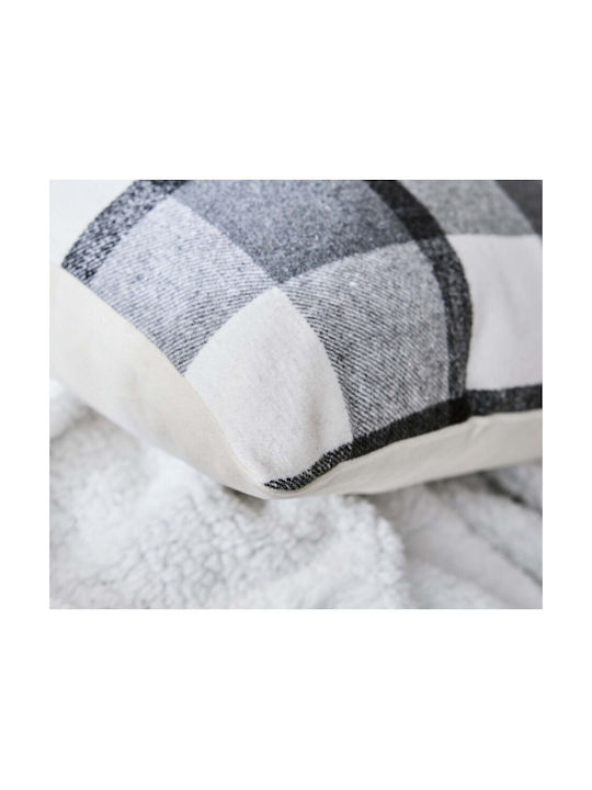 Atmosphera Μαξιλάρι Καναπέ Tartan V Ανθρακί 45x45εκ.