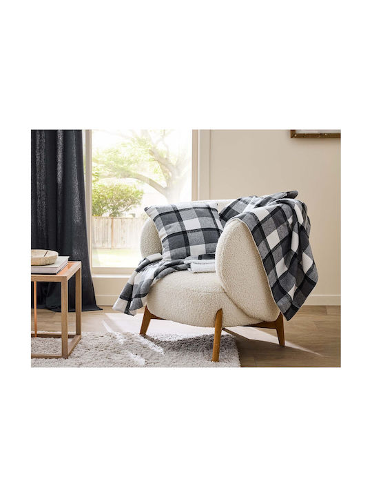 Atmosphera Μαξιλάρι Καναπέ Tartan V Ανθρακί 45x45εκ.