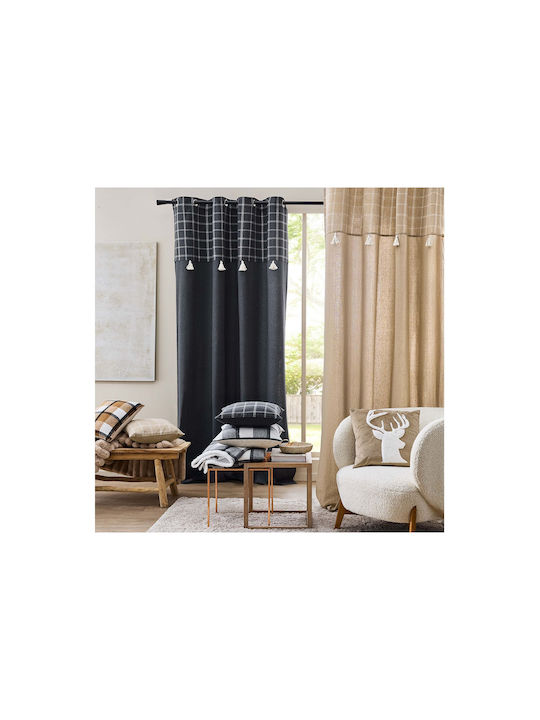 Atmosphera Μαξιλάρι Καναπέ Tartan V Ανθρακί 45x45εκ.
