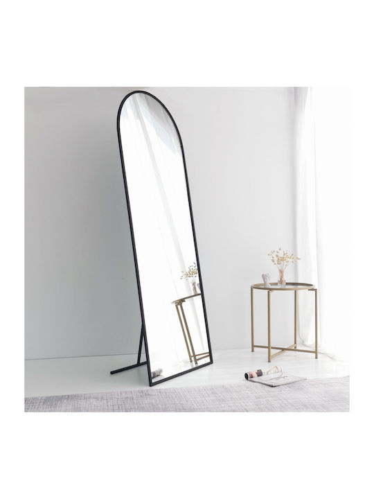 Aberto Design Arched Floor Mirror with Black Metal Frame 180x65cm