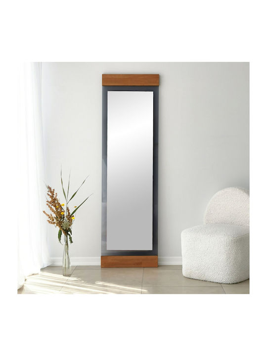 Aberto Design Boden- oder Standspiegel mit Beigem Metallischem Rahmen 170x50cm