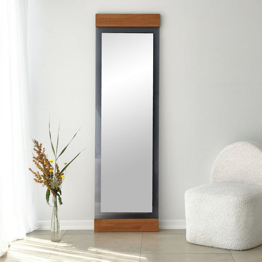Aberto Design Boden- oder Standspiegel mit Beigem Metallischem Rahmen 170x50cm