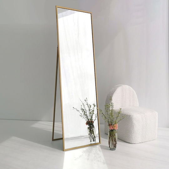 Aberto Design Oglindă De Podea Cu Cadru Metalic Auriu 170x60cm