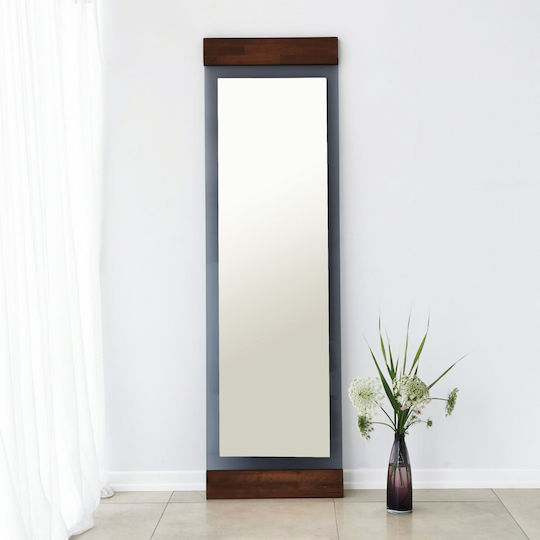 Aberto Design Огледало на пода с кафява металик рамка 170x50см