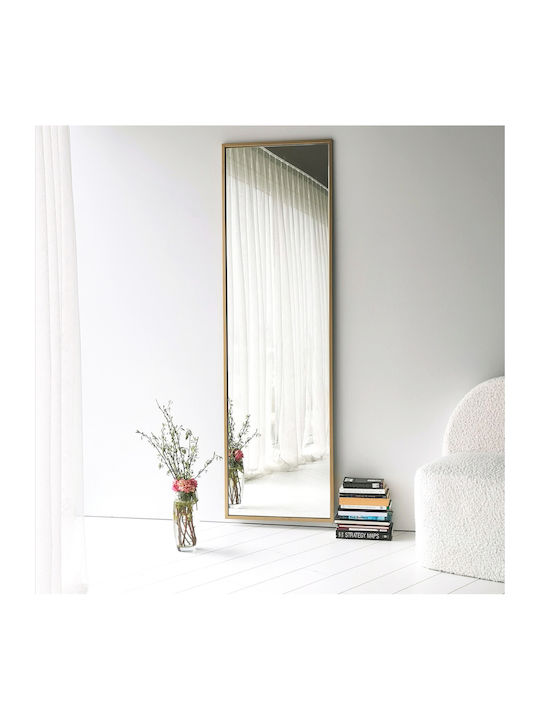 Aberto Design Oglindă De Podea Cu Cadru Metalic Auriu 170x60cm