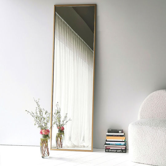 Aberto Design Oglindă De Podea Cu Cadru Metalic Auriu 170x60cm