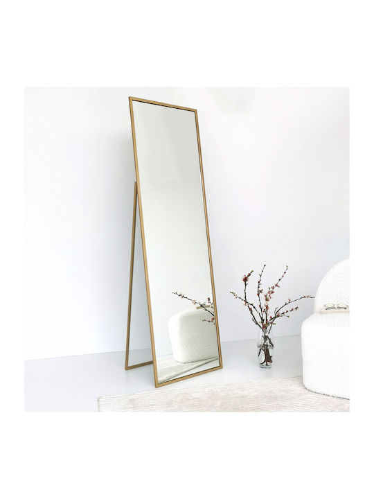 Aberto Design Oglindă De Podea Cu Cadru Metalic Auriu 170x60cm