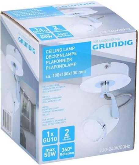 Grundig Einzel Spot mit Fassung GU10 in Weiß Farbe