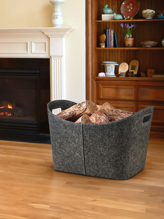 Home & Camp HCFT0973 Fabric Firewood Basket 53.5x43x36cm Gray