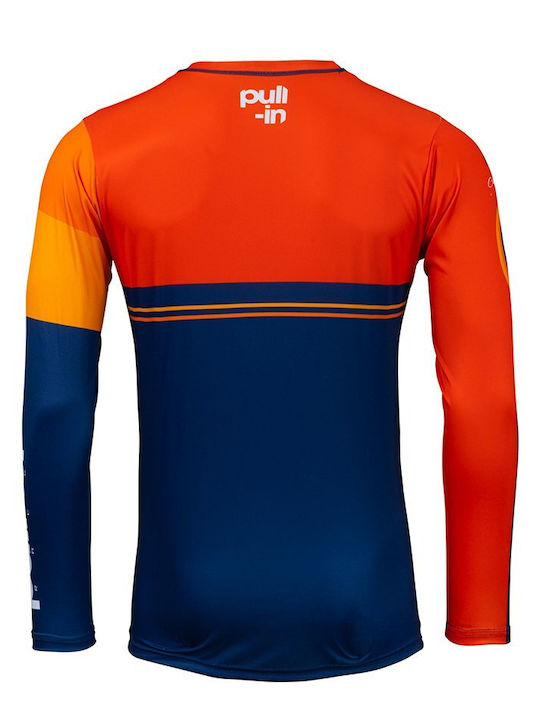 Pull-In MX Challenger Pentru bărbați Tricou Motocross Mânecă lungă Orange Navy